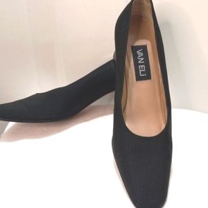 Vaneli Black Chunky Heels 2" 8.5 N